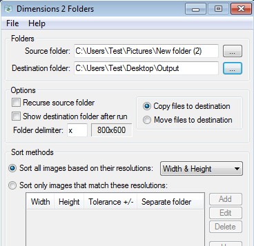 Dimensions 2 Folders automatic resolution folders