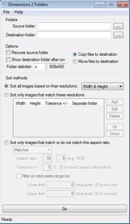 Dimensions 2 Folders default window