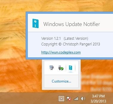 Get Update Notifications In Windows 8 Desktop