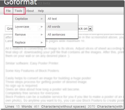 Goformat 01 text formatting tool