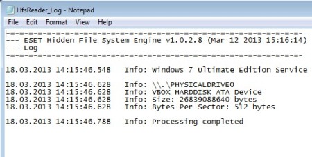 Hidden File System Reader results