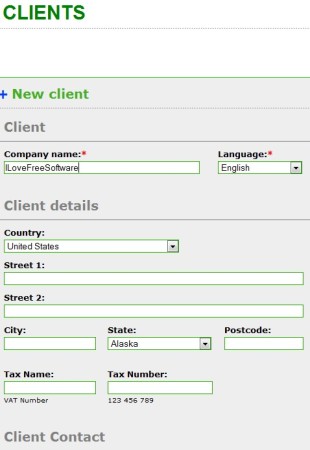 Invoiceberry adding clients