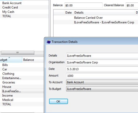 JXCirrus Finnance adding new transaction