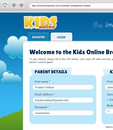 Kids Online default window