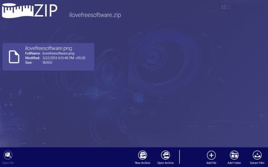 MetroZipFiles Zip Archiver For Windows 8
