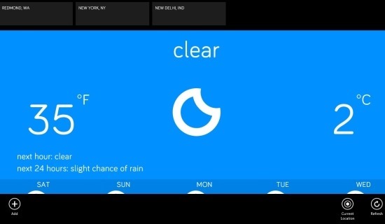Minimalistic Weather App For Windows 8