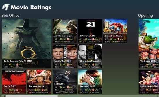 MovieRatings For Windows 8