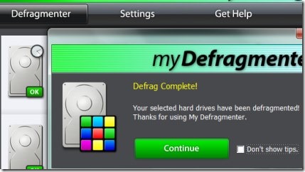 My Defragmenter 02 hard drive defragmenter