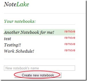 NoteLake 02 online notebook