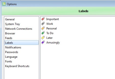 QuiteRSS adding lables