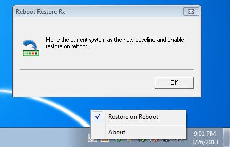 Reboot Restore RX turning on restoration