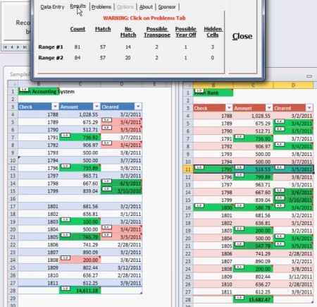 Reconciliation on Fire comparison done