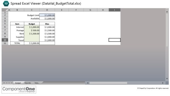 Spread Excel Viewer App For Windows 8