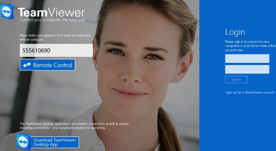 Team Viewer App for Windows 8