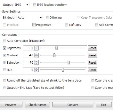 Tinuous advanced settings