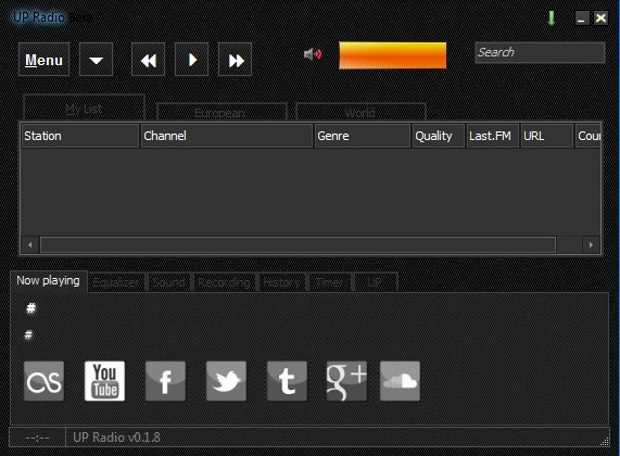 Ultimate Player Radio default window