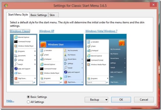 Windows7 start menu on Windows 8