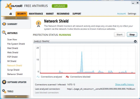 avast 8 network shield