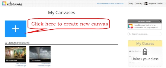 edcanvas create class