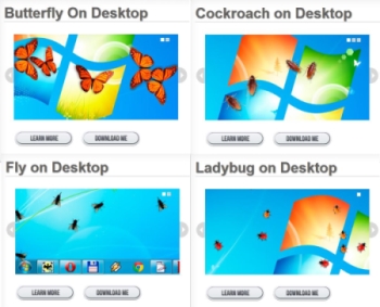 insects on desktop interface