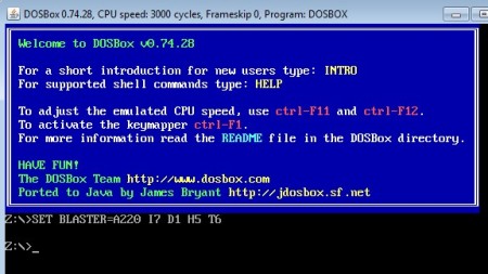 jDosbox default window