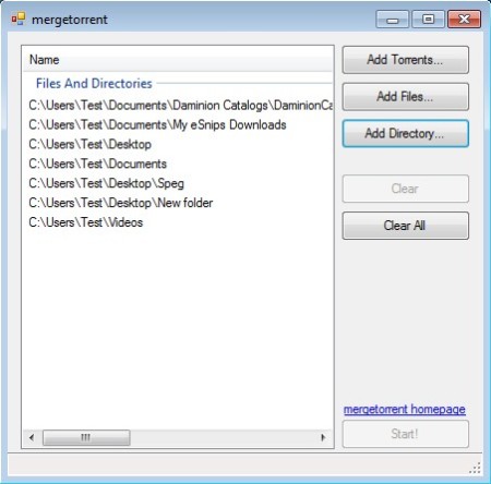 mergetorrent added files