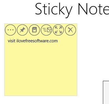 options in sticky notes for Windows 8