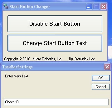 start button changer interface