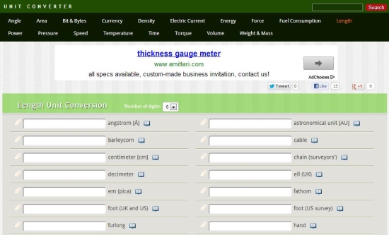 universal unit converter interface