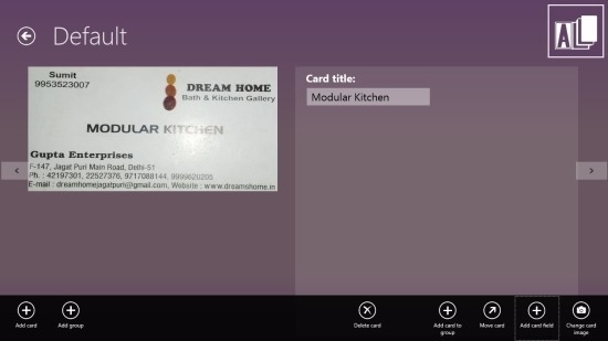 AllCards Lite Business Card App For Windows 8