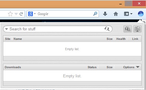 BitTorrent surf Firefox addon default window