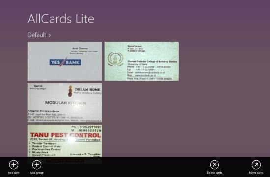 Business Card App For Windows 8