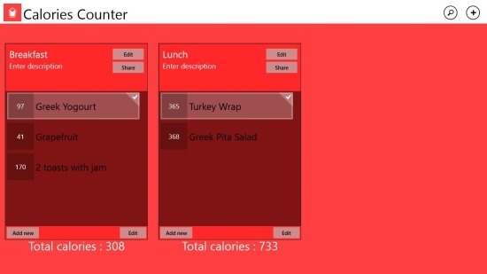 Calorie Counter For Windows 8