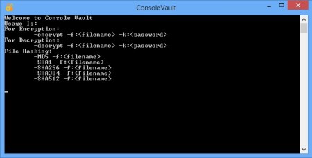 Console Vault default window