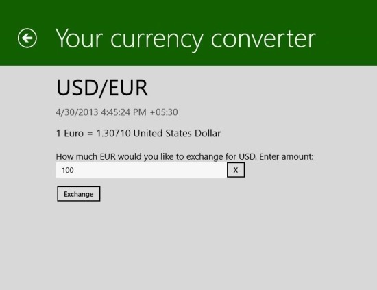 Currency Converter Windows 8