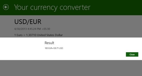 Currency Converter app for Windows 8