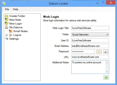 Datum Locker adding account