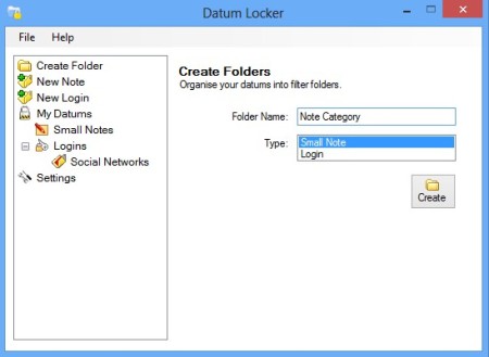 Datum Locker adding new note folder