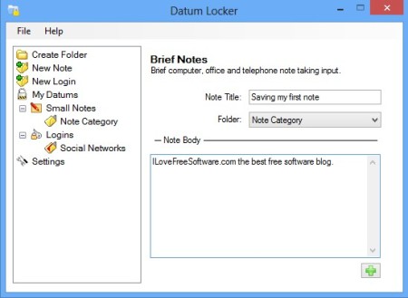 Datum Locker saving note