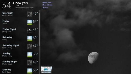 Free Windows 8 Weather App