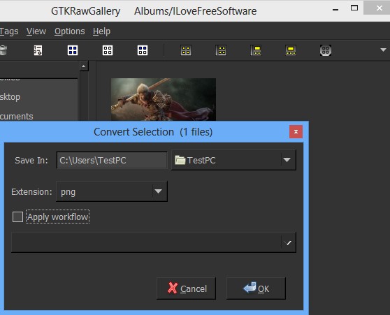 GTKRawGallery converting image