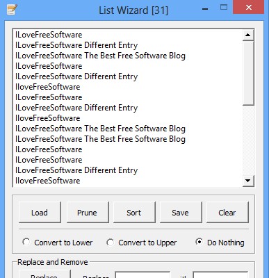 List Wizard pruning duplicates removing