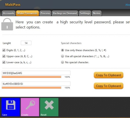 MakiPass creating passwords