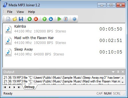 Media MP3 Joiner added songs