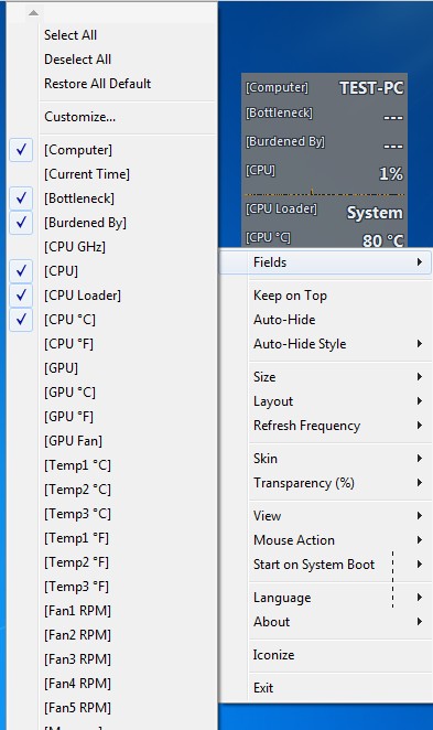 Moo0 System Monitor options