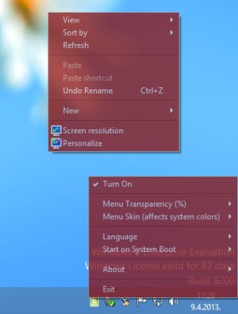 Moo0 Transparent Menu changed theme transparency