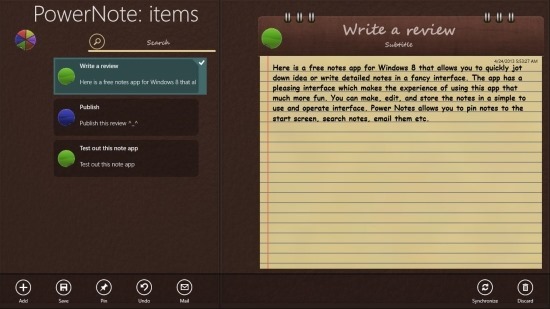 Notes App For Windows 8 With SkyDrive Integration