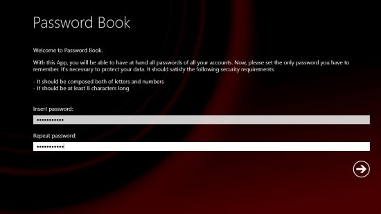 Password Book windows 8