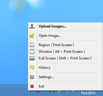 Postimage system tray icon