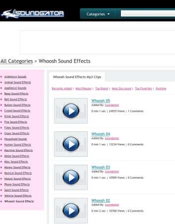 SoundGator categories effect